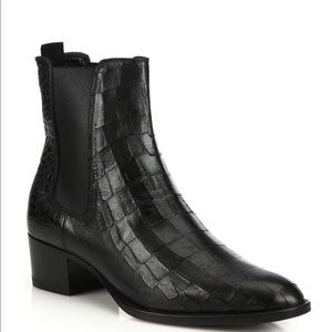 Saint Laurent Croc Wyatt Boots